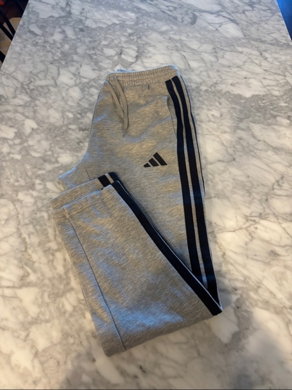 adidas Gray Sweatpants with Black Side Stripes - mens